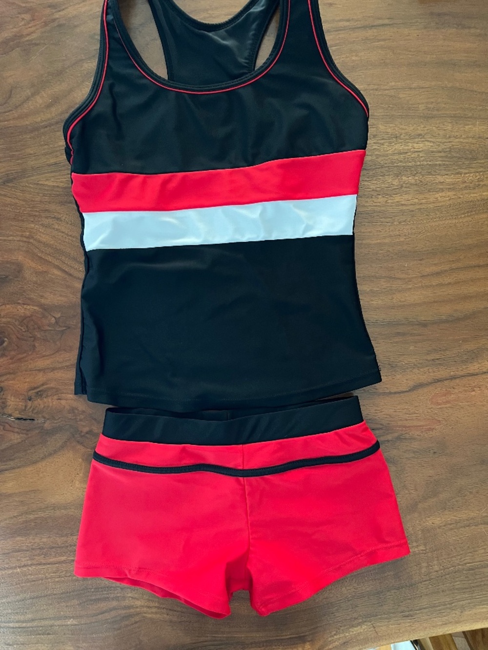 Girls 2-Piece Bathing Suit with Boy Shorts, Sz XL